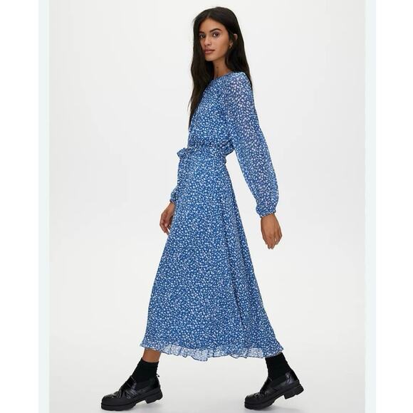 Aritzia Little Moon Blue Toile Verbenna Maxi Dress Size S - Picture 1 of 10